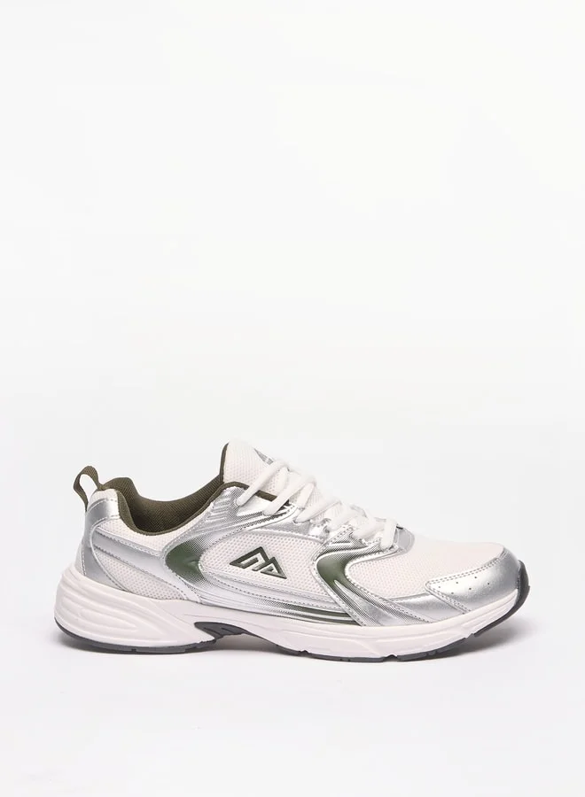 شو اكسبرس Men by Shoexpress Panelled Sports Shoes with Lace-Up Closure