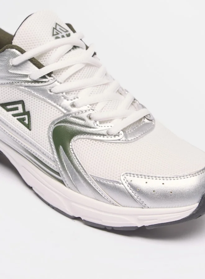 شو اكسبرس Men by Shoexpress Panelled Sports Shoes with Lace-Up Closure