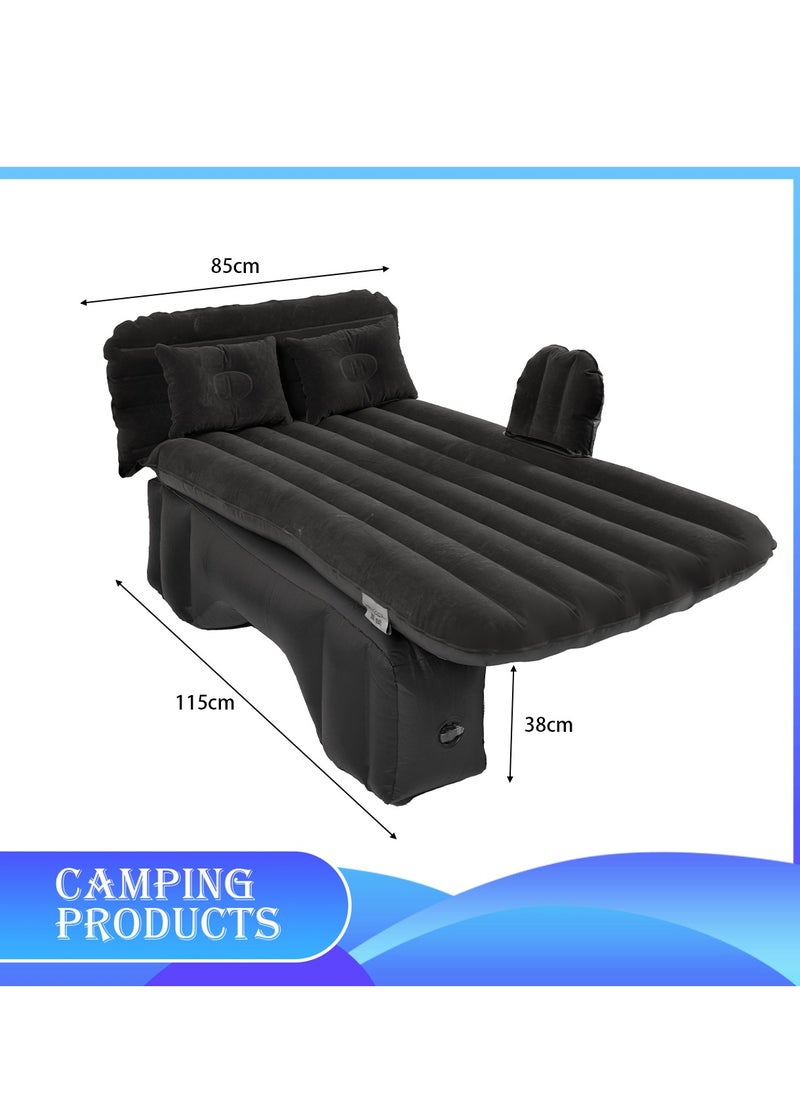 Manful Inflatable Mattress with Pump Portable Outdoor Air Mattress Foldable Single Thickened Flocking Mattress for Outdoor and Home  - Image 4