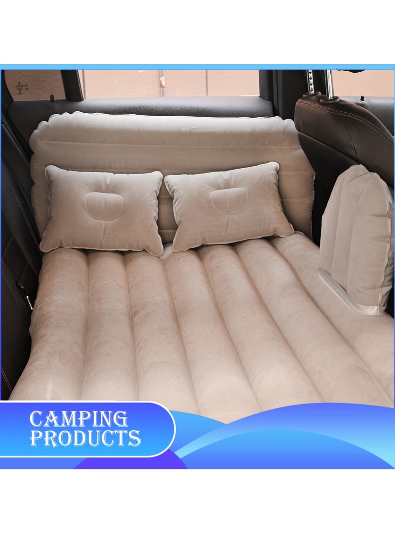 Manful Inflatable Mattress with Pump Portable Outdoor Air Mattress Foldable Single Thickened Flocking Mattress for Outdoor and Home  - Image 5