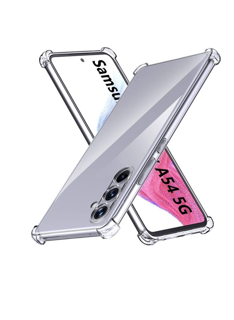 Protective Shock Absorption soft Transparent Armor Case For Samsung Galaxy A54 5G (Transparent) - Image 1