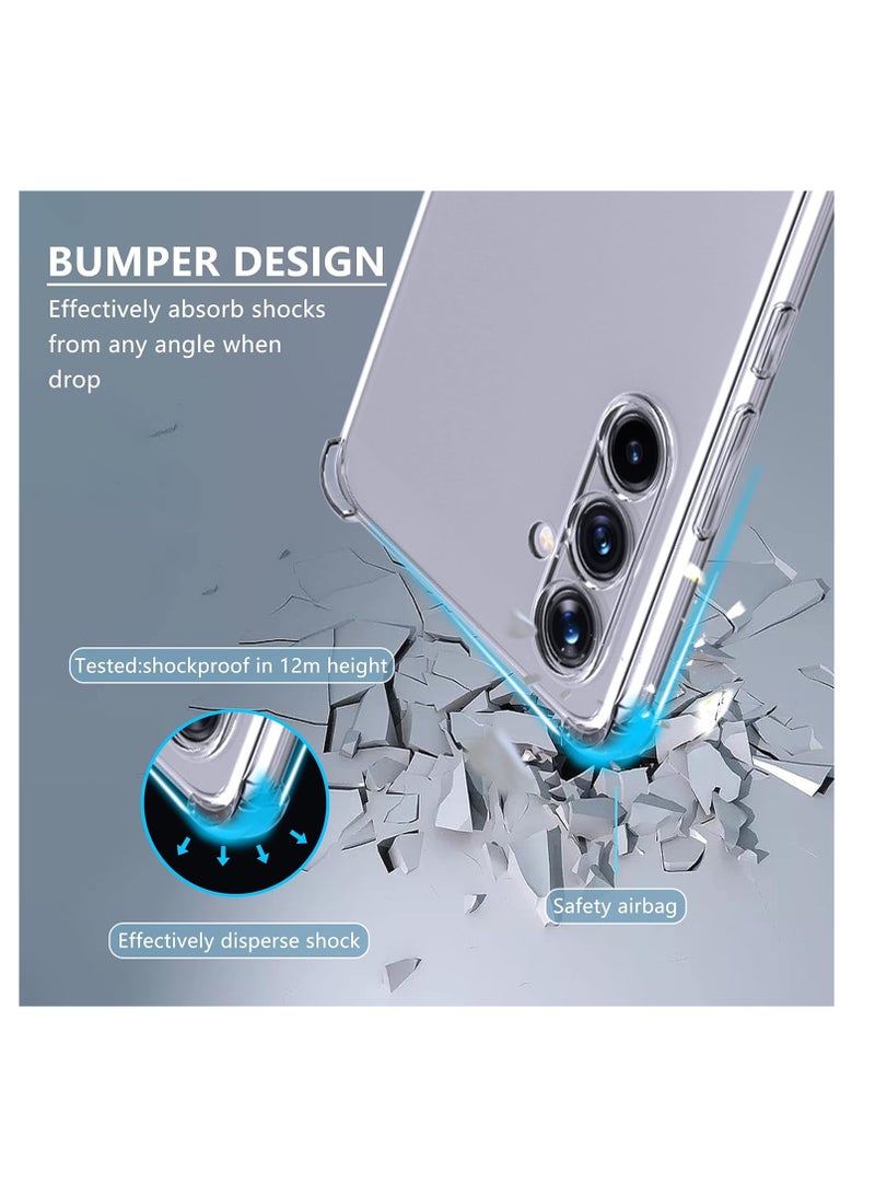 Protective Shock Absorption soft Transparent Armor Case For Samsung Galaxy A54 5G (Transparent) - Image 2