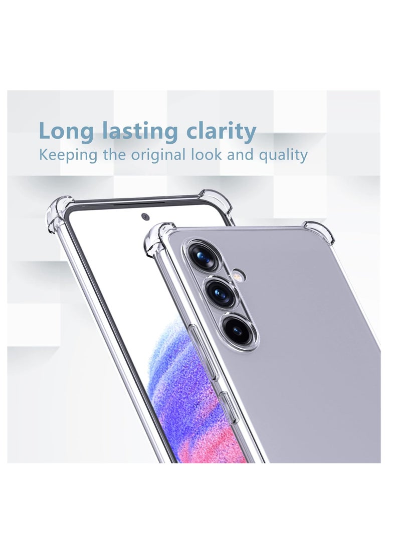 Protective Shock Absorption soft Transparent Armor Case For Samsung Galaxy A54 5G (Transparent) - Image 3