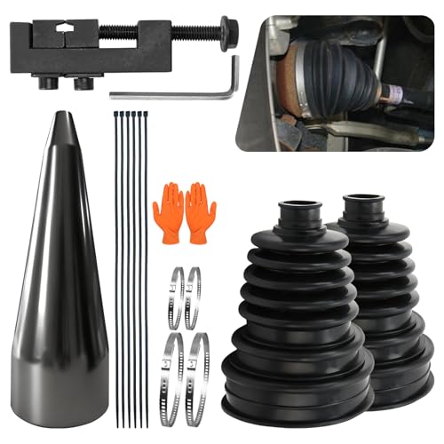 HCDDQP 2PCS CV Boot Repair Kit with Expander Tool and Clamps, 4 Stainless Steel Clamps & 6 Cable Ties and Protective Gloves,Universal CV Axle Boot Repair Kit for 19mm to 24mm Shafts - Image 1
