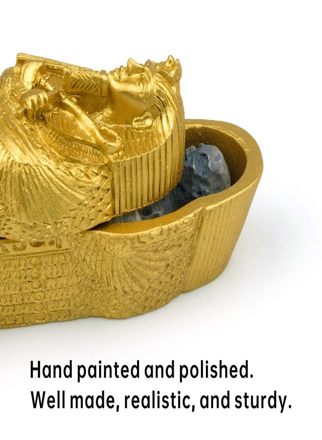 TRANSGOOD 3.5" Egyptian Mummy Pharaoh Sarcophagus w/Mummy Figurine Home Decor Collectible Egypt Souvenirs(Gold) - Image 4