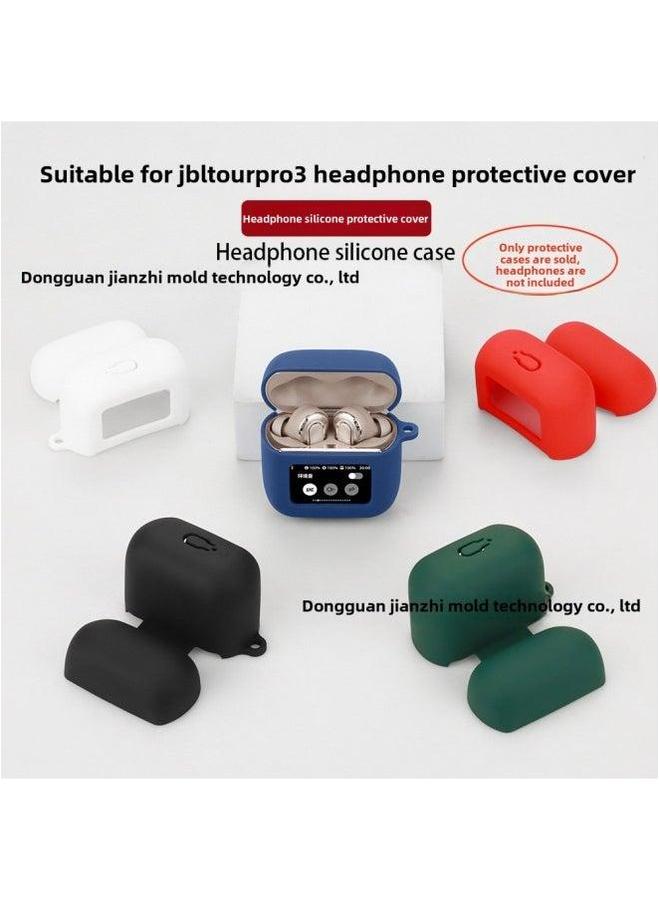 Suitable For JBL TOUR PRO 3 Earphone Protective Case TPU Transparent Silicone Soft Glue Storage Box-Colour:Black-Model:TOUR - Image 2