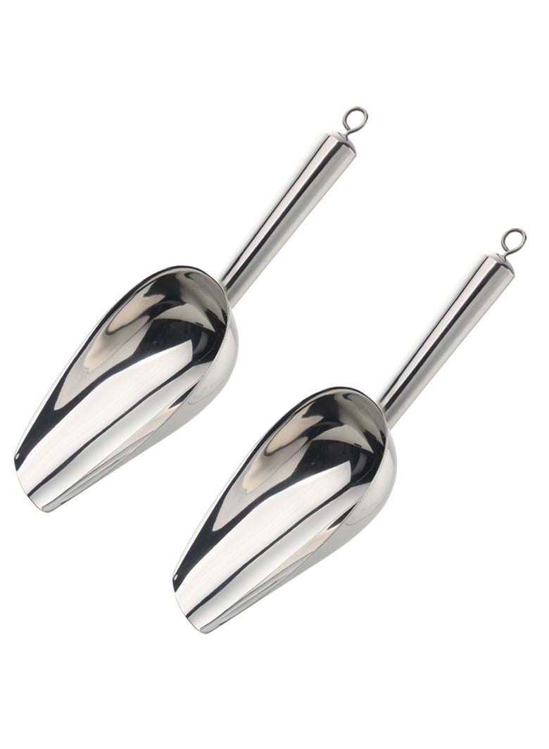 2 Pcs Stainless Steel Scooper for Candy/Flour/Bean/Pet Food/ Ice Cube  - Image 1