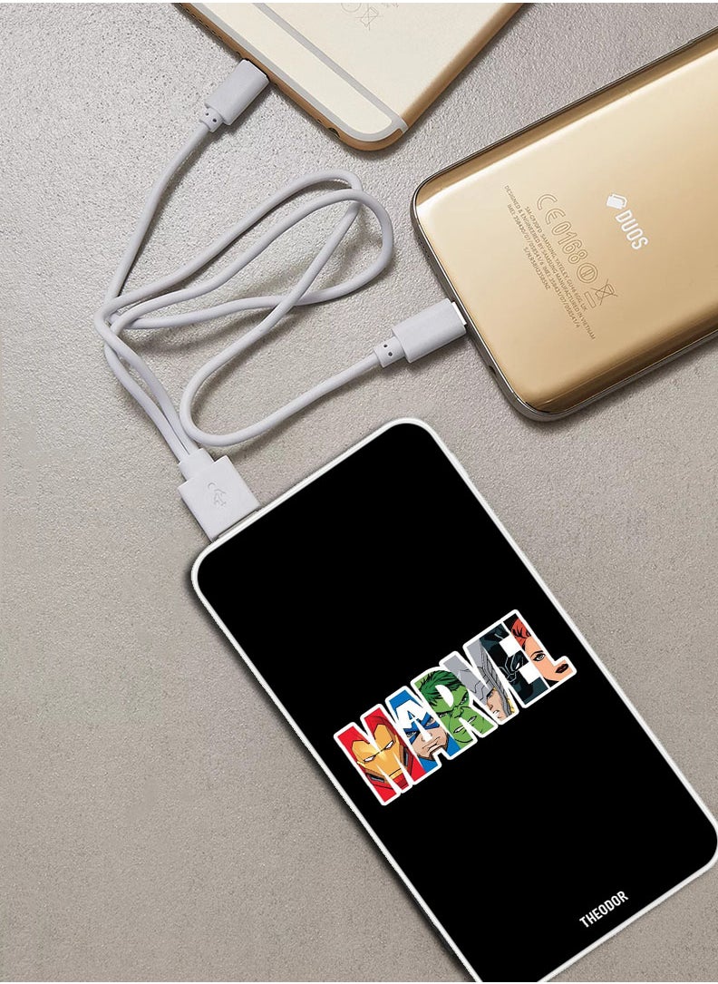 Theodor - 10,000 mAh Super Fast Charging Ultra Compact Power Bank with Quick Charge & Power Delivery, Portable Charger For iPhone and Android Marvel Charecters - Image 1