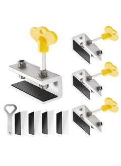 Snowie Soft 4 Sets Sliding Window Locks Baby Safety Lock Security Window Lock Aluminum With Key Window Stoppers For Slide Door Adjustable Security Locks For Kids Room Hung Windows Silver  - Image 1