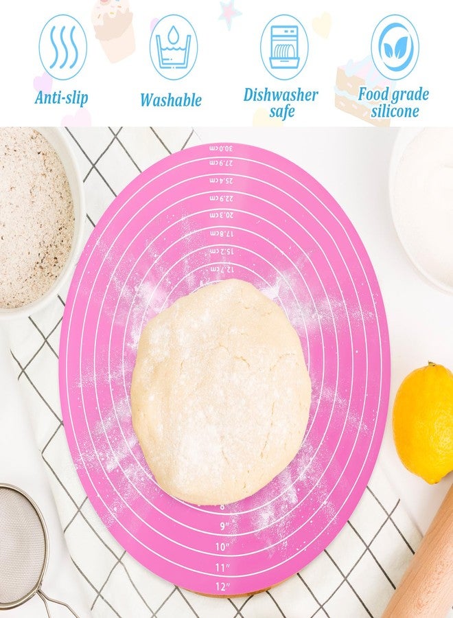 Kifmurase 12Pcs Silicone Baking Mat, 12 Inch Round Silicone Mat, Cake Mats with Measurements for Cake Turntable Stand, Reusable Cookie Mats for Rolling Out Dough, Non-Stick and Heat Resistant - Image 5