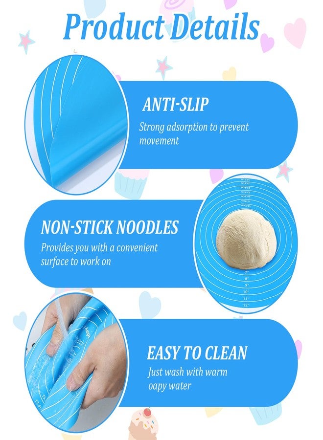 Kifmurase 12Pcs Silicone Baking Mat, 12 Inch Round Silicone Mat, Cake Mats with Measurements for Cake Turntable Stand, Reusable Cookie Mats for Rolling Out Dough, Non-Stick and Heat Resistant - Image 3