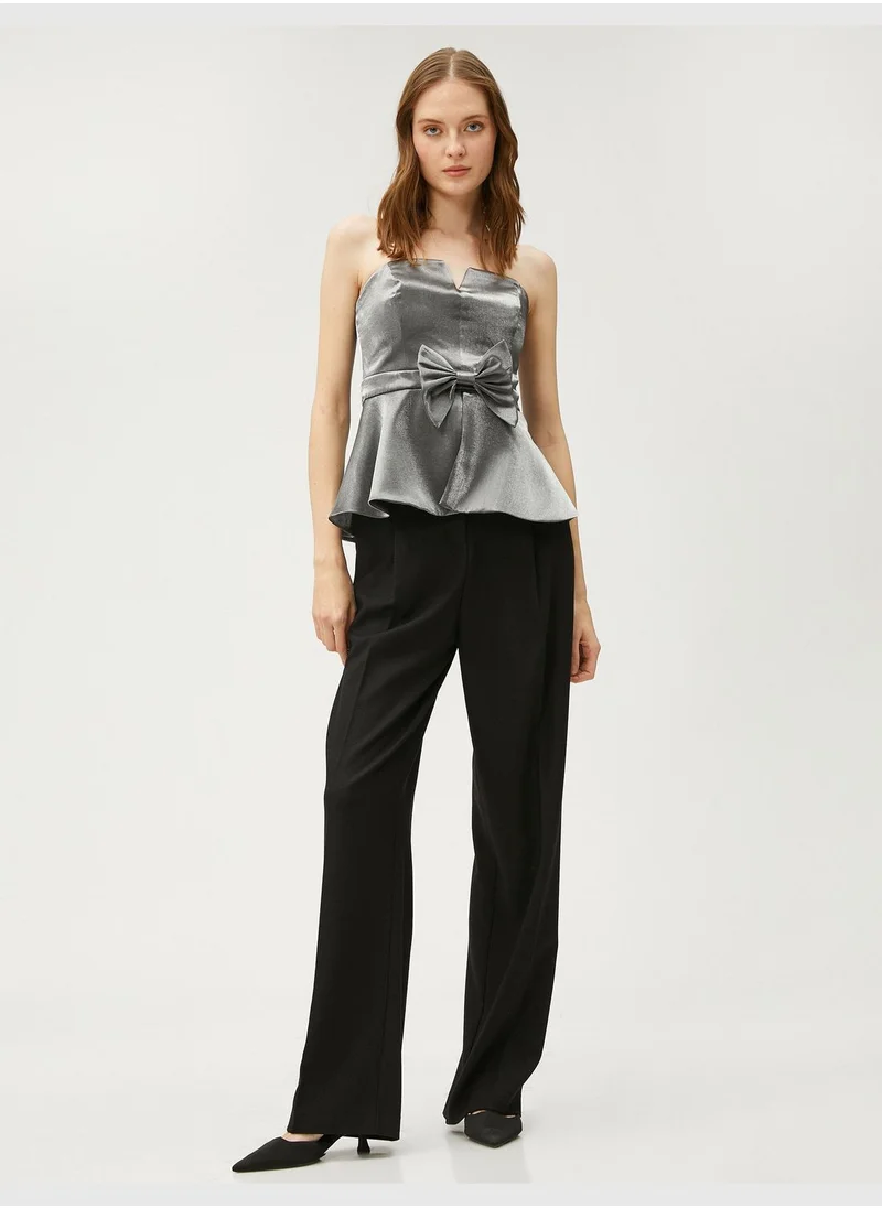 KOTON Strapless Bowtie Detail Blouse