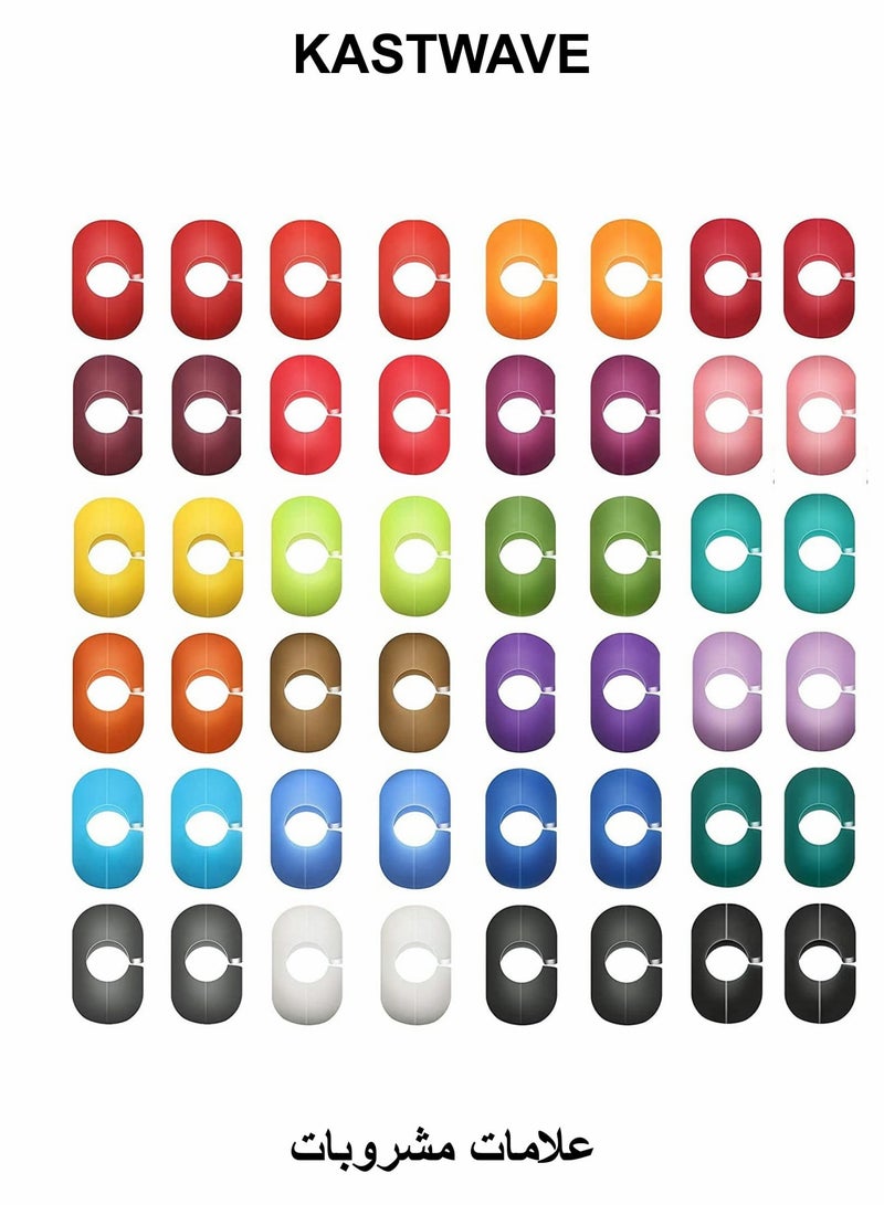 KASTWAVE Glass Charms Markers Drink Markers, 48 Pcs Colorful markers Silicone Drink Markers - Image 1