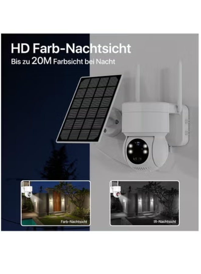 Solar Powered Security Camera 1080P Wireless Surveillance Camera with Infrared Night Vision, Two-Way Audio Intercom and Outdoor Weatherproof Design - Image 2