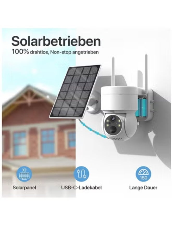 Solar Powered Security Camera 1080P Wireless Surveillance Camera with Infrared Night Vision, Two-Way Audio Intercom and Outdoor Weatherproof Design - Image 3