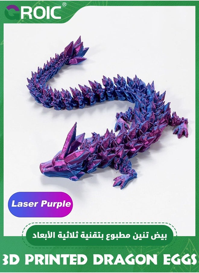 GROIC 3D Printed Dragon in Egg,Dragon Eggs with Dragon Inside for Boys Kids Home Decor,Executive Articulated Crystal Dragon Fidget Desk Toys,Crystal Dragon Fidget Toys  - Image 4