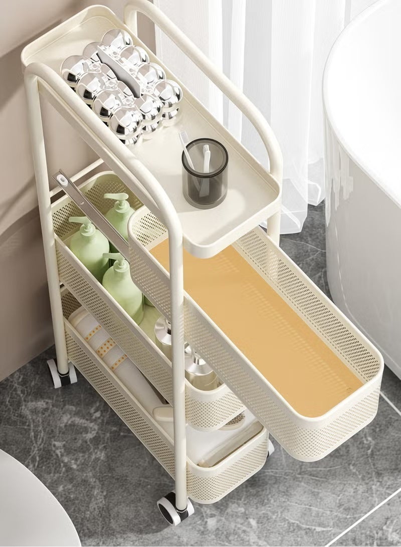 4Tier Plastic Drawer Storage Organizer Cabinet with Wheels, Space-Saving Shelving Unit for Bedroom, Kitchen, Bathroom - Image 5