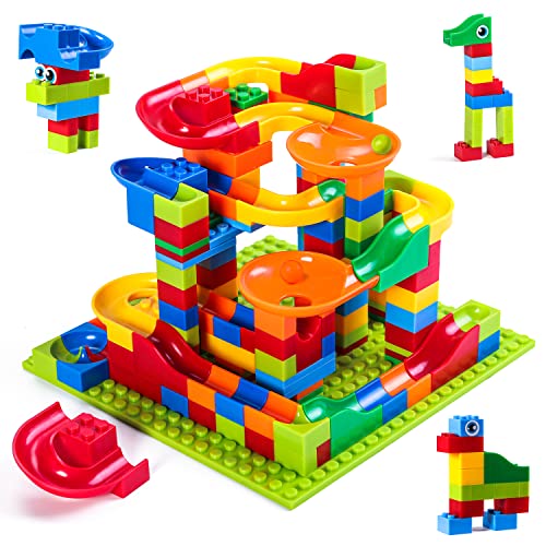 FANELEQU 168 Pcs Mini Marble Run Building Blocks Classic Blocks STEM Toy Bricks Set Kids Assemble Different Building Block Models for 3 Boys Girls Toddlers - Image 1