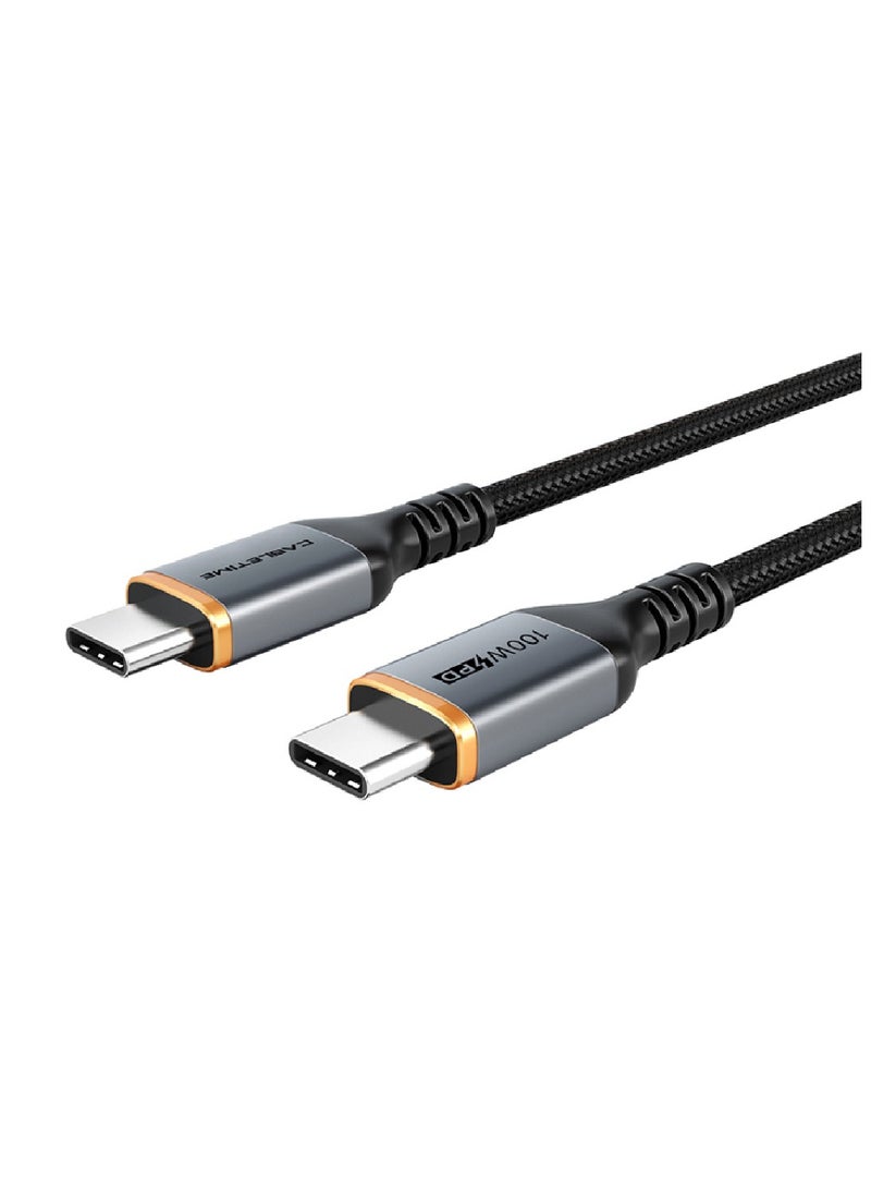 CABLETIME CABLETIME 100w Fast Charging USB-C to USB-C (2 Meters) Nylon Braided Cable with E-Marker chip, 20V/5A, Support QC4.0/PD3.0, (RoHS2, REACH, USB-IF) Compliance, 2-Years Warranty - Image 1