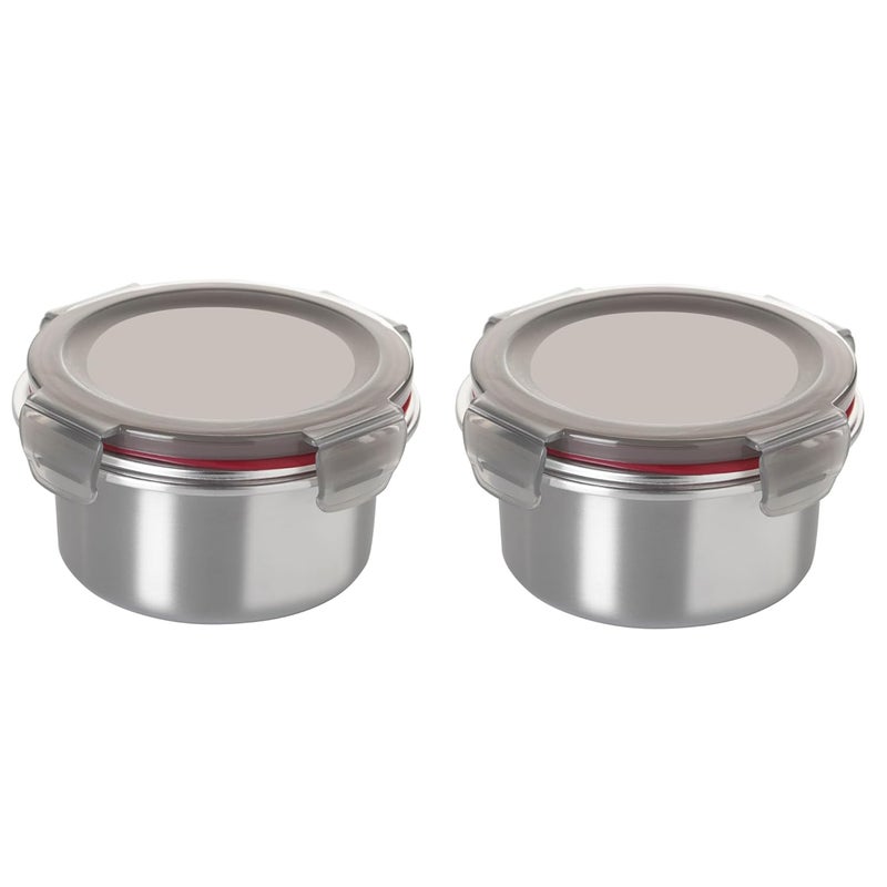 Celltone Microwavable 304 Stainless Steel Food Container with Carry Bag LeakProof FridgetoOven Microwave Safe Portable Lunch Boxes for Office School College Set of 2 400 ml x 2 - Image 1