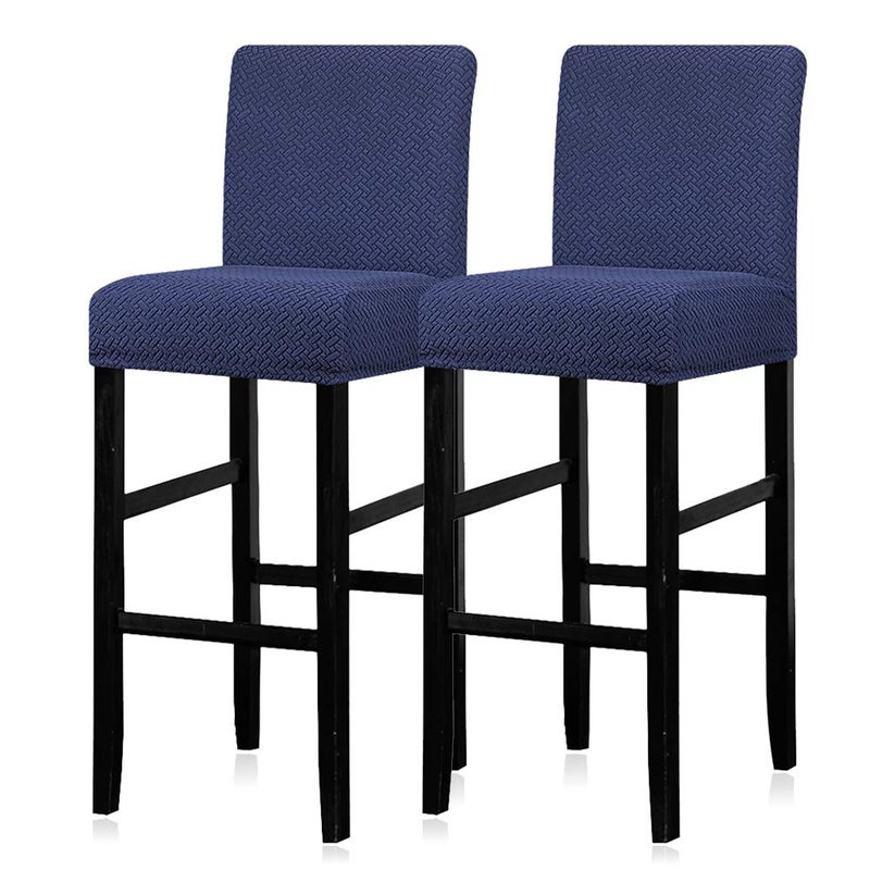 Lellen Bar Stool Covers Set of 2Stretch Washable Bar Stool Seat CoversRemovable Bar Chair Covers with BacksCounter Height Bar Stool Chair Covers for Kitchen Dining Room CafeNavy