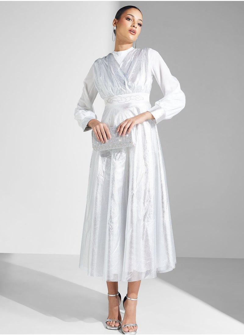 Khizana - Balloon Sleeve Dress - Image 1