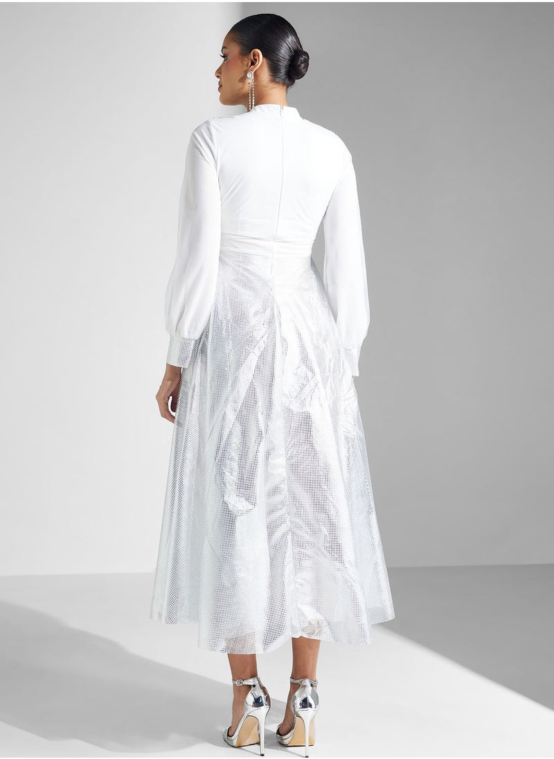 Khizana - Balloon Sleeve Dress - Image 1