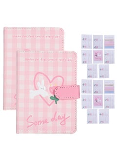 Thoraya 2Sets A6 Magnetic Buckle Notebook Binder Cute Bunny Pattern Daily Record Stationery Journal  - Image 1