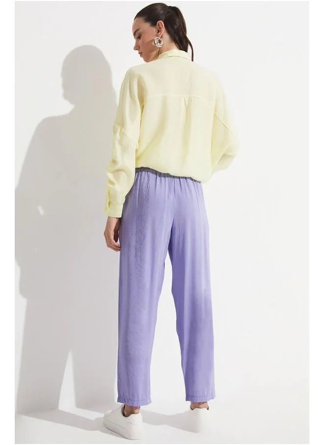 جون June Exclusive Elastic Waist Modal Blend Trousers