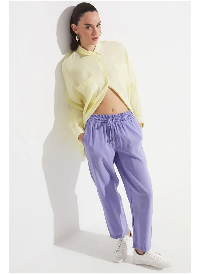 جون June Exclusive Elastic Waist Modal Blend Trousers