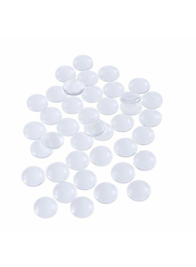 Hautoco 1.18 inch/30mm Round Glass Cabochons Clear Dome Cabochons Tiles for DIY Craft Photo Charms, Cameo Pendants, Rings, Necklace and Jewelry Making, 40PCS - Image 1