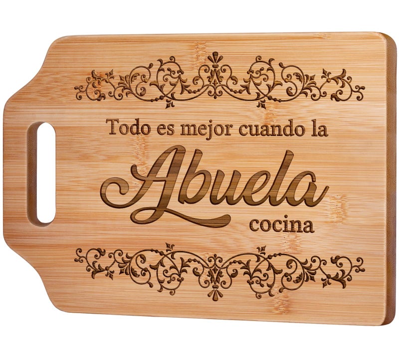 AceThrills Abuela Gifts Regalos para Abuela Regalos de CumpleaOs Navidad para Abuelas Mujer  Tabla de Cortar de Bamb Grabada 123L x 87W x 04Th