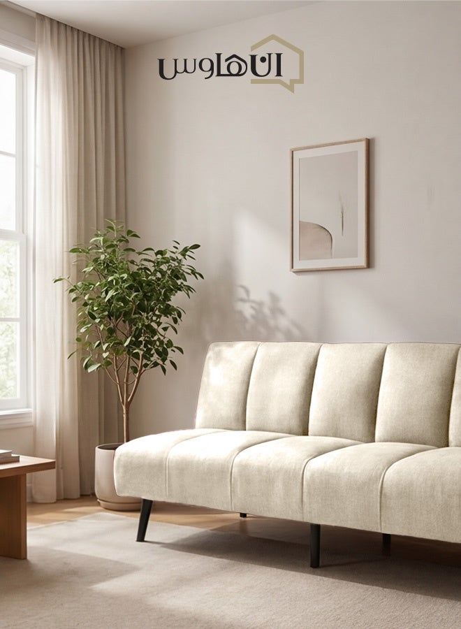 In-House Sana | Sofabed 2 In 1 Upholstered In Linen - Light Beige - Image 4