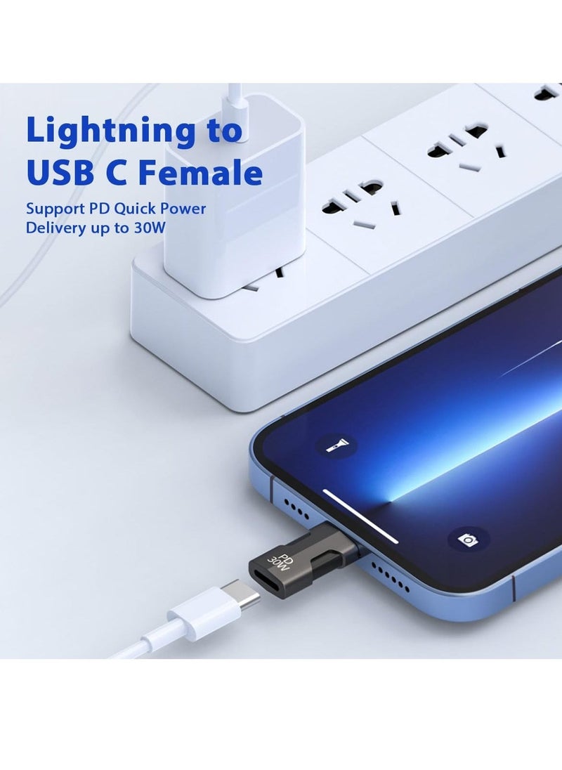 Generic - 2 Pack USB C Lightning Adapter with 30W PD Support Fast Charging Data and Audio Adapter Transfer Male to Lightning Female Headphones Converter Fit for iPhone for iPad Fast Charging and Audio - Image 1