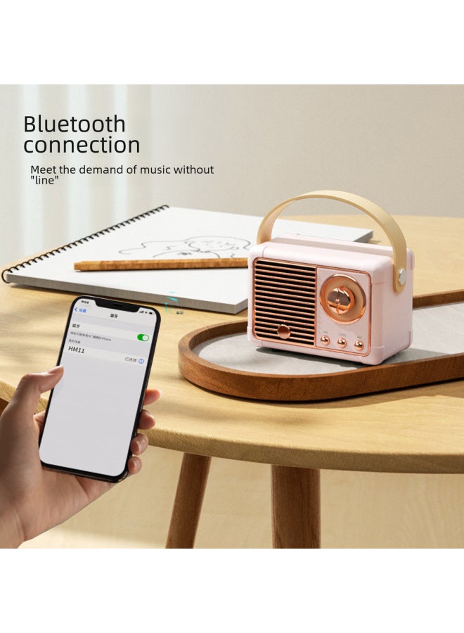 Neutral New Bluetooth Speaker Retro Mini Portable Audio Card Radio Wireless Computer Smart Gift Manufacturers - Image 4