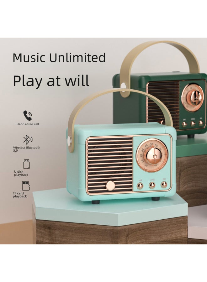 Neutral New Bluetooth Speaker Retro Mini Portable Audio Card Radio Wireless Computer Smart Gift Manufacturers - Image 2