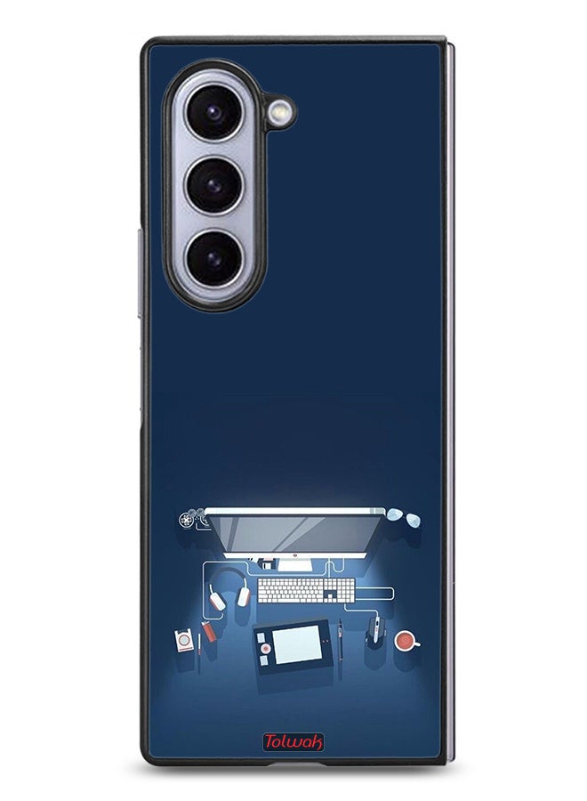 Tolwak Samsung Galaxy Z Fold6 Protective Case Cover Computer Desk Art  - Image 1