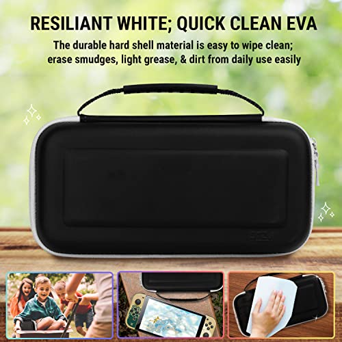 Orzly Carry Case for Nintendo Switch Oled console with accessories and Games storage compartment - Easy Clean Case Gift Boxed Edition - Image 3