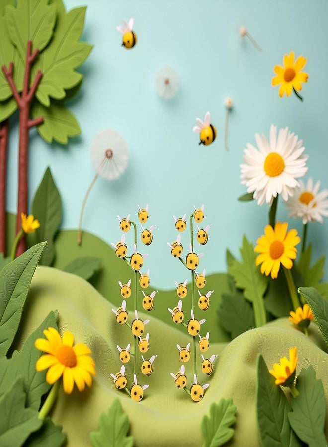 SelHeng 30 Pcs Felt Bees for Crafts Cute Pom Pom Bees Small Felt Craft Balls Mini Bees Figures for Decorations DIY Supplies Felt Applique Kits - Image 3