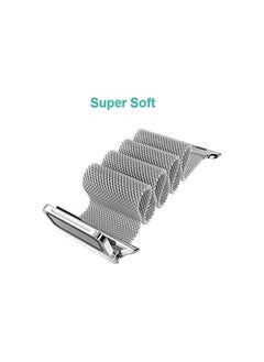 FITIT FITIT Stainless Steel Metal Strap Milanese Loop Alloy Replacement for iWatch Series 9 and Below, 42mm 45mm 49mm with powerful Magnetic lock, Silver  - Image 2