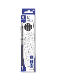 Steadtler STAEDTLER Mark 2B Exam Pencils Pack Of 12 |Black  - Image 1