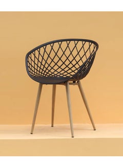 LANNYHOME Jeffcoco Furniture Mid Century Modern Leisure Chair Hollow Back design, Living Dining Room Chair Black 1 piece  - Image 1