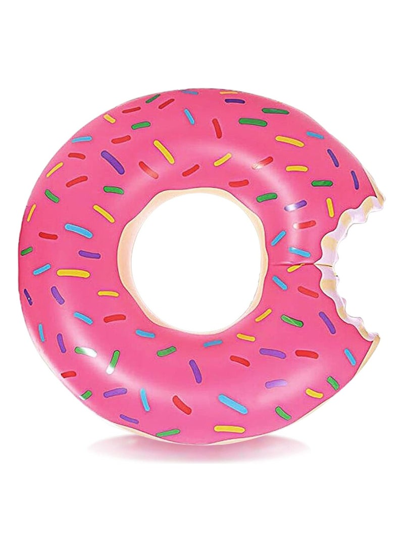 Goolsky 1pc Thickened Inflatable Donut Swimming Ring - Pink Printed - Floating Ring For Maximum Comfort And Fun - Image 5