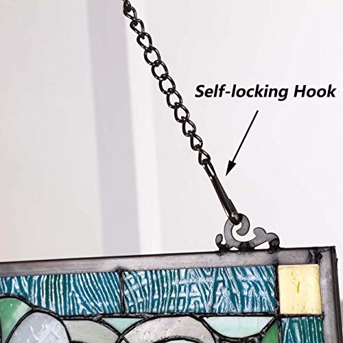 Bieye Metal Chain with Safety Hooks for Tiffany Style Stained Glass Window Panel Hangings, 30 inches Long Black Electrophoretic Coating, Chain001 - Image 2