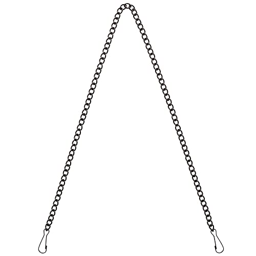 Bieye Metal Chain with Safety Hooks for Tiffany Style Stained Glass Window Panel Hangings, 30 inches Long Black Electrophoretic Coating, Chain001 - Image 1