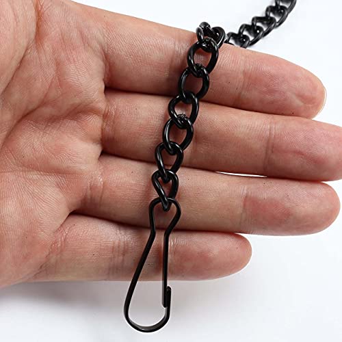 Bieye Metal Chain with Safety Hooks for Tiffany Style Stained Glass Window Panel Hangings, 30 inches Long Black Electrophoretic Coating, Chain001 - Image 4