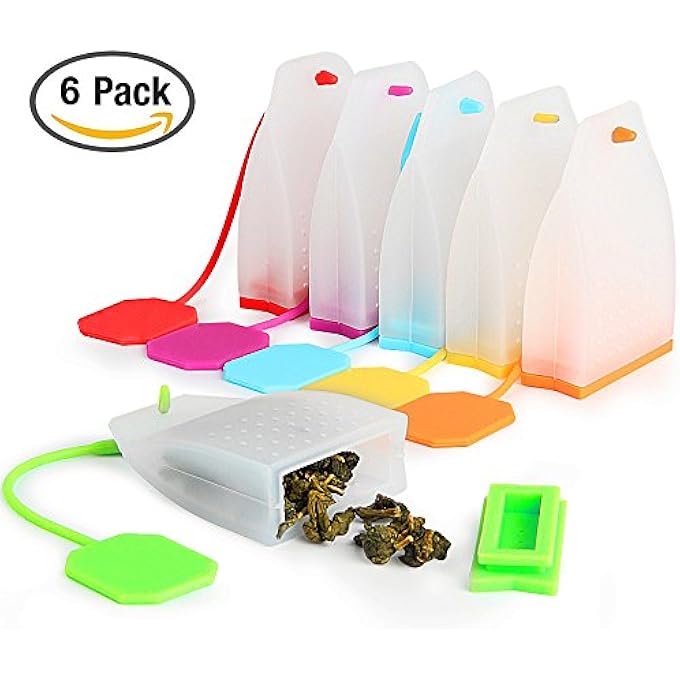 FineGood 6 Pack Silicone Tea Infuser Tea Bags Tea Infuser For Loose Tea Reusable Tea Filter Strainer - Image 3