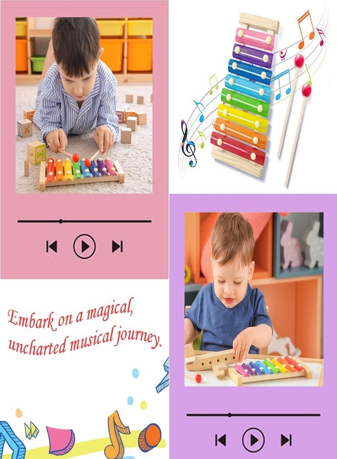 Blvochnnt Wooden Xylophone for Kids,Toddler Xylophone Toy with 2 Child Safe Mallets,8 Diatonic Keys Musical Instruments for Preschoolers Educational Toys,Gifts - Image 4