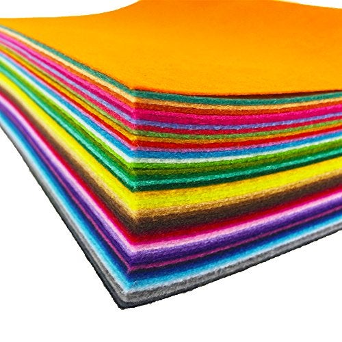flic-flac 48pcs Felt Fabric Sheet Assorted Color Felt Pack DIY Craft Squares Nonwoven (25cm * 25cm) - Image 1