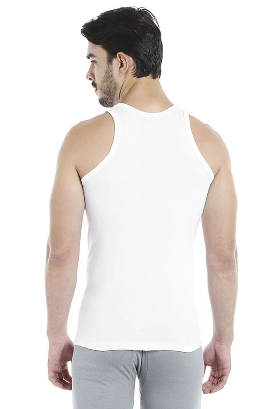 Byc  MEN'S 100% COMBED COTTON SOFT VEST SLEEVELESS TANK TOP SINGLET - WHITE White for Men | Best Price UAE